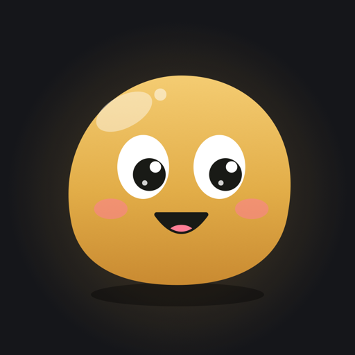 Bloob, the Bloobledoop mascot — a happy golden blob